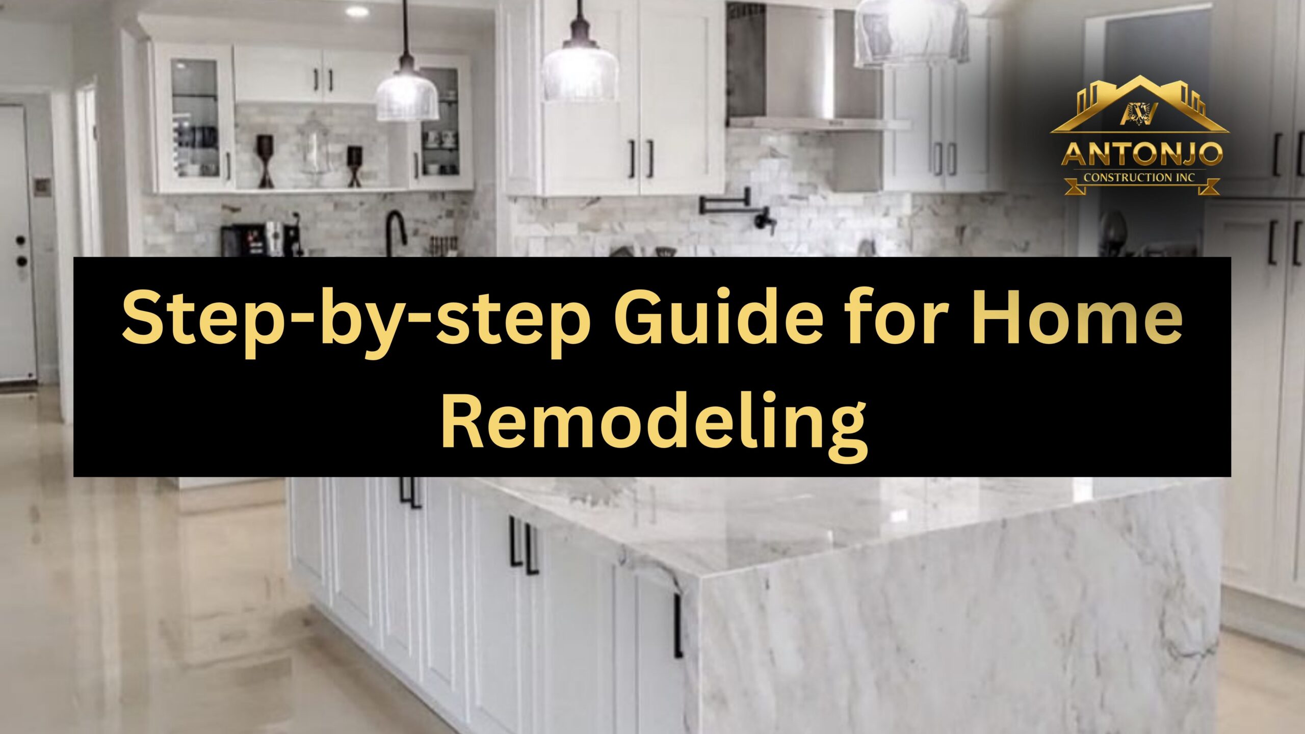 Home remodel process showing planning, construction, and finishing stages